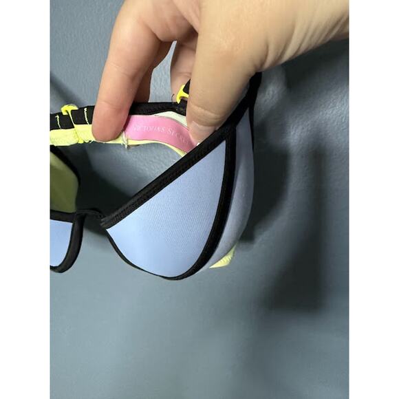 Victoria's Secret Surf Style Bikini Colorful Women's Size 34B Blue Yellow - Picture 7 of 9